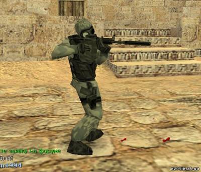 Модель CT террориста SAS - боец СОБР! Химический отряд. Серый камуфляж для cs 1.6