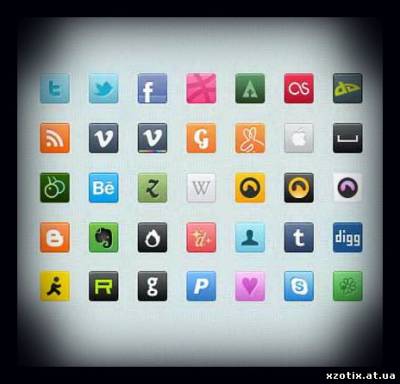 Иконки для сайта square-social-icons